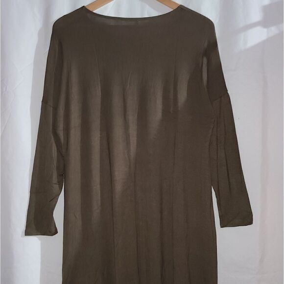 Azules Olive Green Long Sleeve Tunic Dress Shirt Size S - Picture 4 of 7